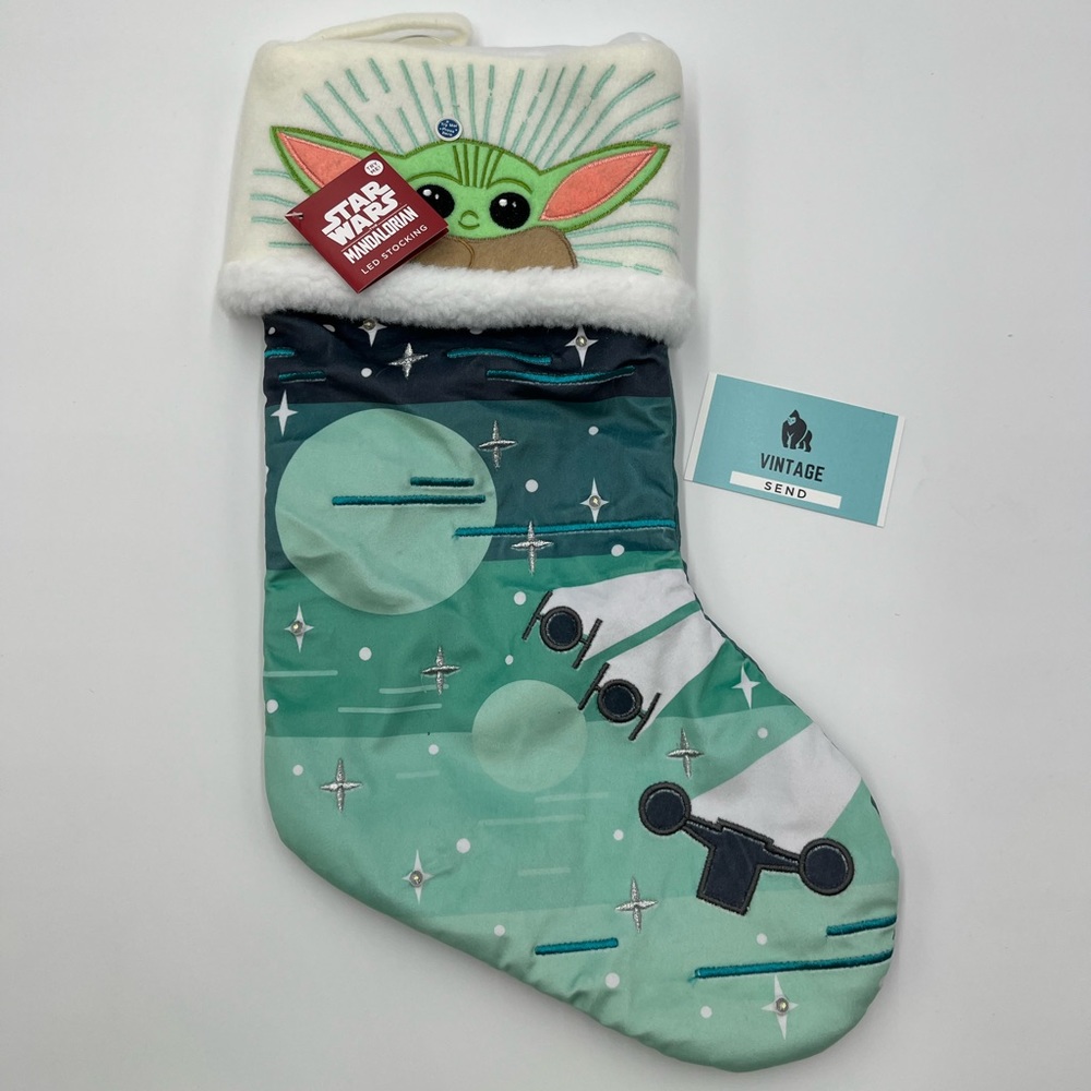 Disney NIB Star Wars Mandalorian LED Light-Up Christmas Stocking